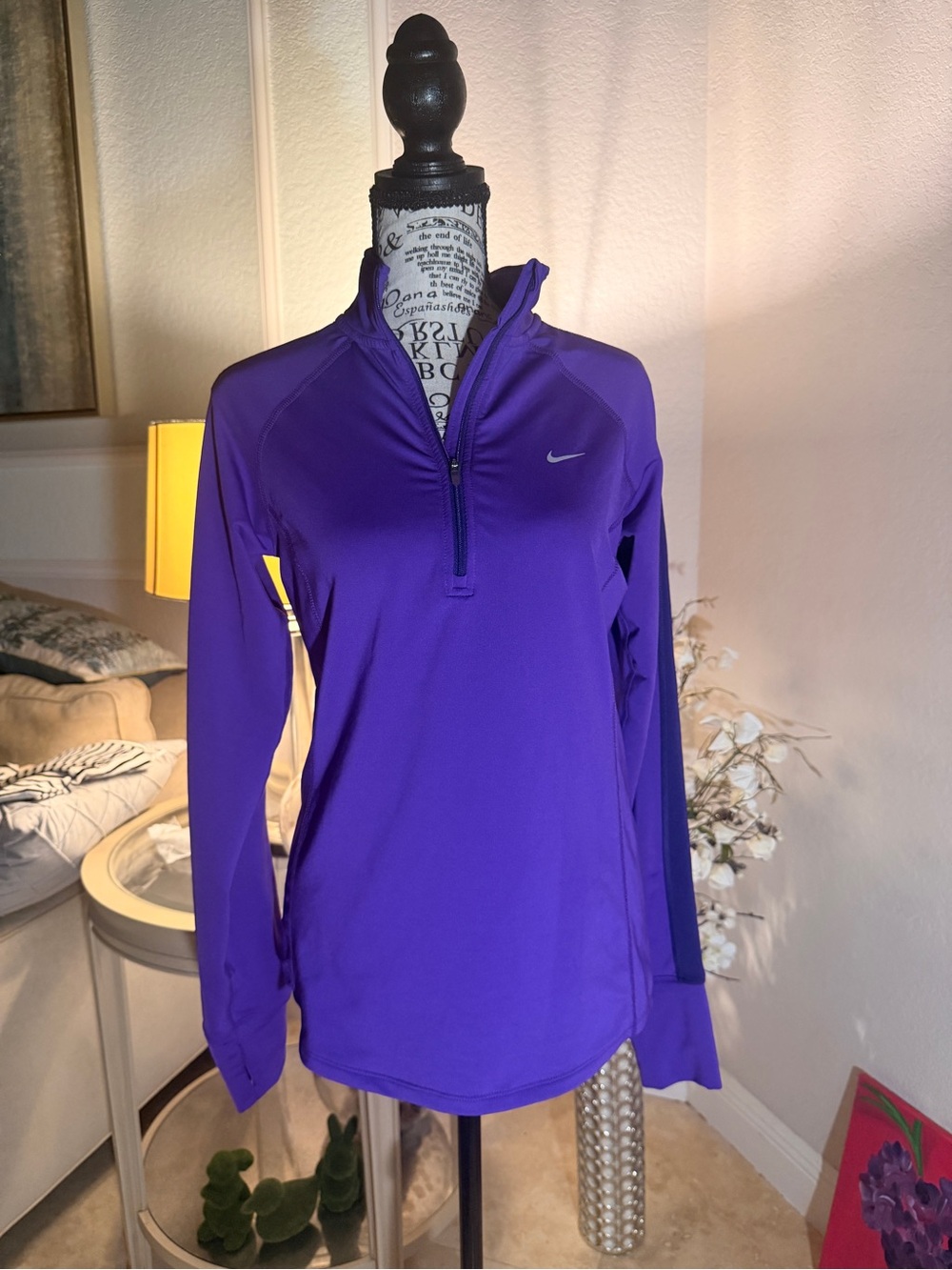 Nike Dri-FIT Half Zip Pullover Purple Long Sleeve Running Top Women's Size S EUC